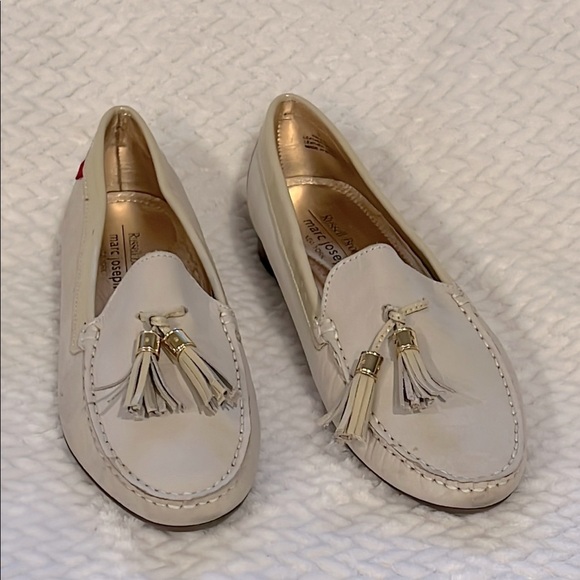 Marc Joseph Beige Leather Tassel Mocassin Leather Loafers Size 9 - Picture 1 of 11